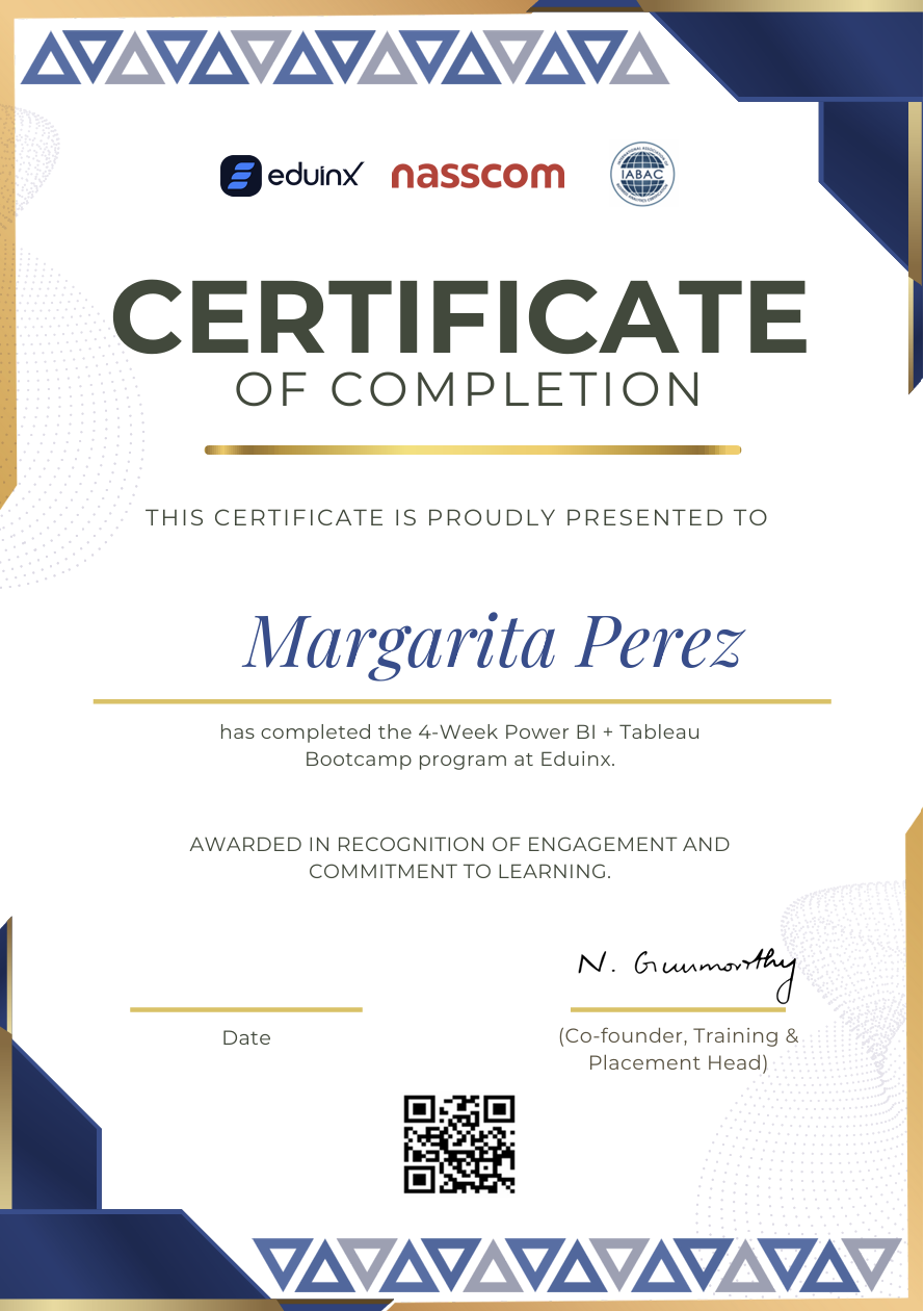 Power BI + Tableau Bootcamp Certificate